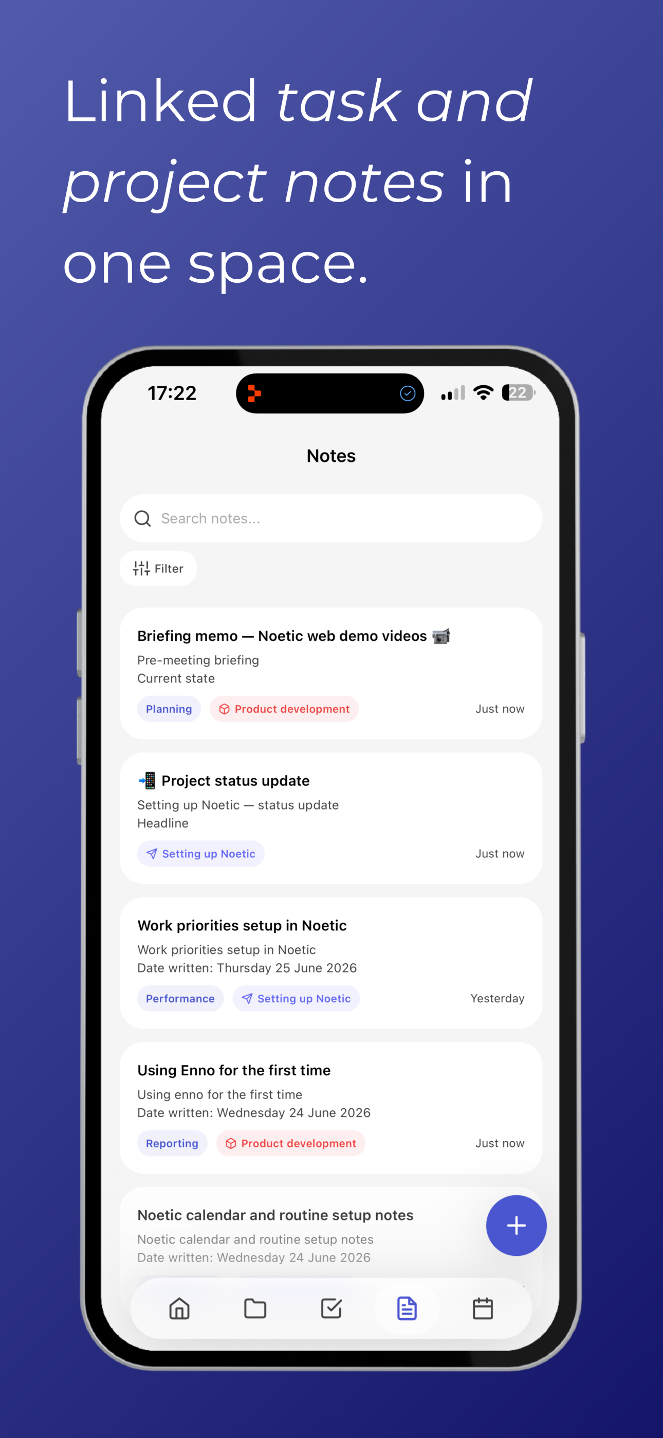 Noetic iOS — linked notes